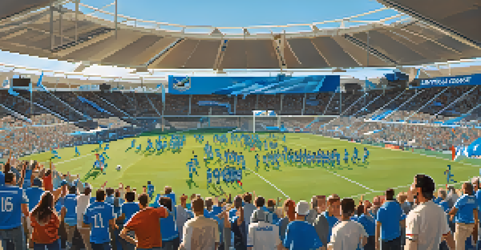 Exciting soccer match at PayPal Park with fans cheering, players on the field, and a lively fan zone.