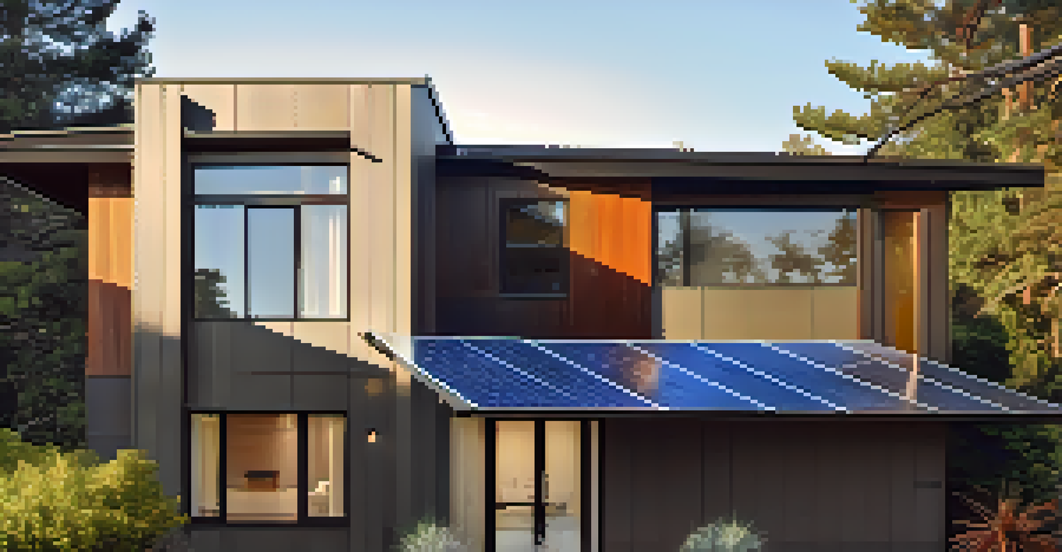 Close-up of a solar panel on a home in San Jose, showing sunlight reflecting off the panel with trees in the background.