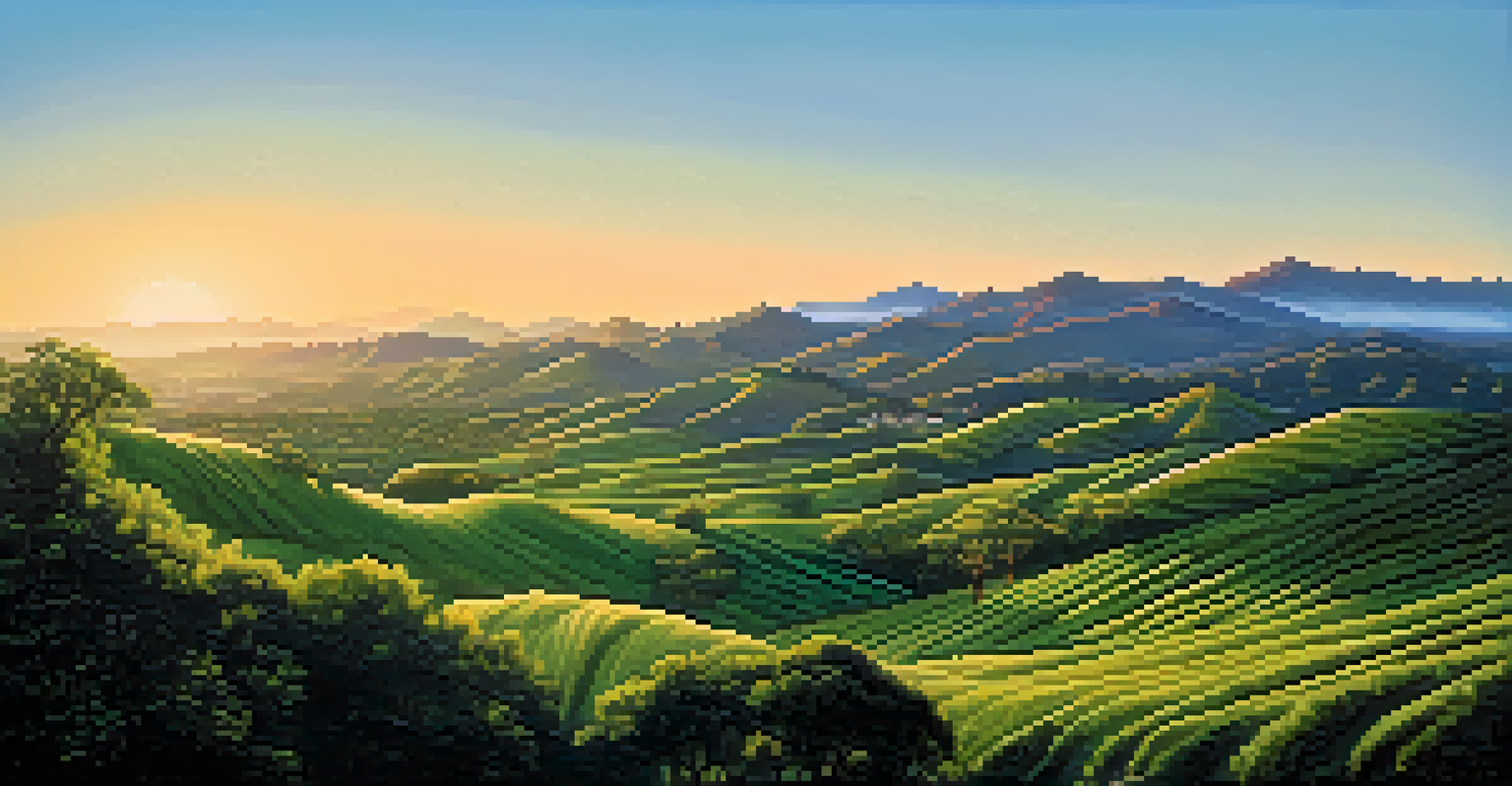 A serene landscape of San Jose, showcasing rolling hills and lush greenery under a clear blue sky, symbolizing the connection between the land and Indigenous culture.