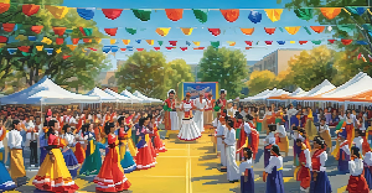 A cultural event at San Jose State University with students performing traditional dances on stage in front of an engaged audience.