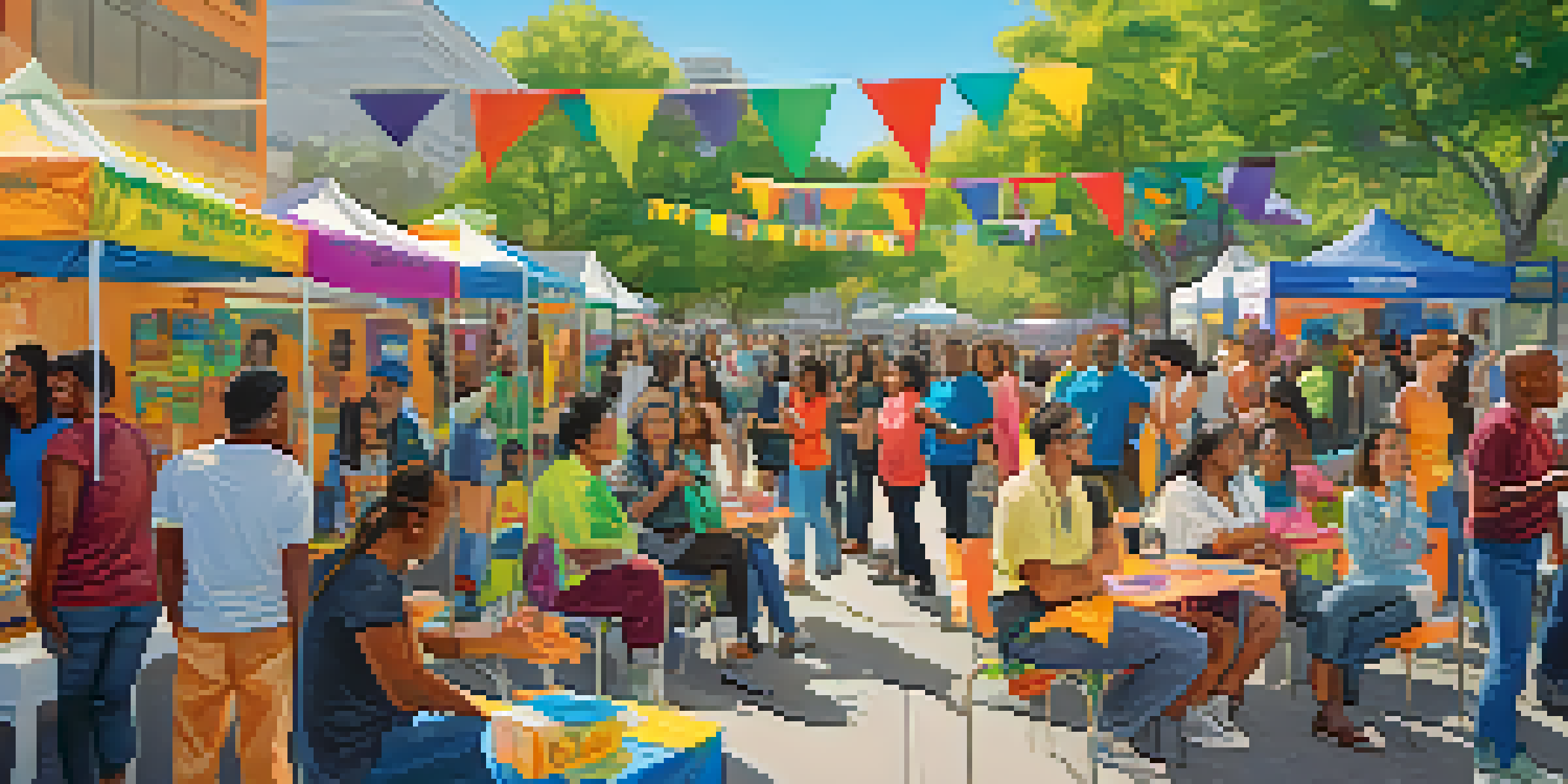 A community mental health awareness event in San Jose with diverse individuals engaging around a colorful booth.