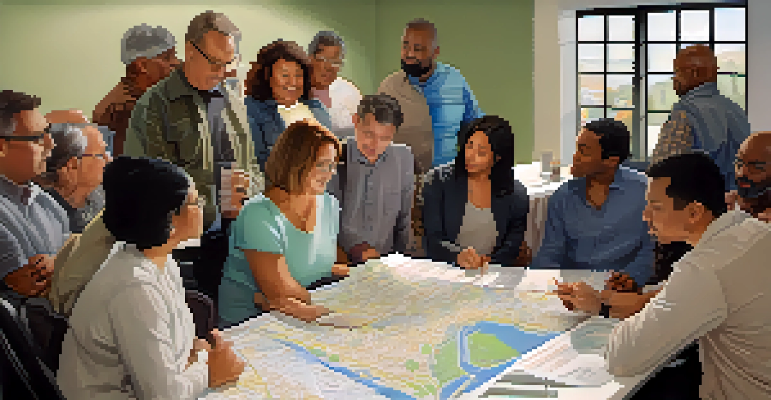 A community meeting in San Jose focusing on housing policies with diverse residents participating.