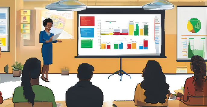 A community workshop in San Jose with people learning about financial literacy, featuring a facilitator and participants engaging in discussions.