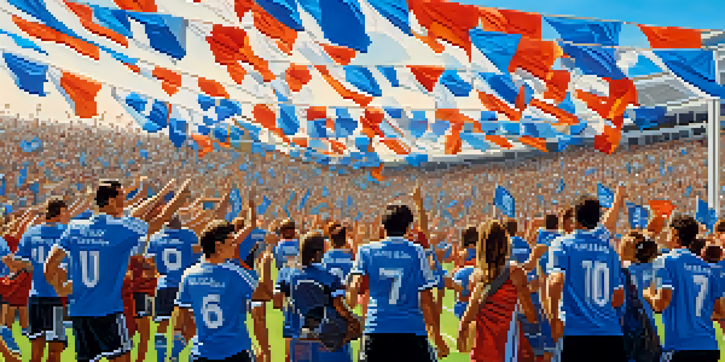 A lively soccer match at PayPal Park with fans cheering, players on the field, and colorful banners.
