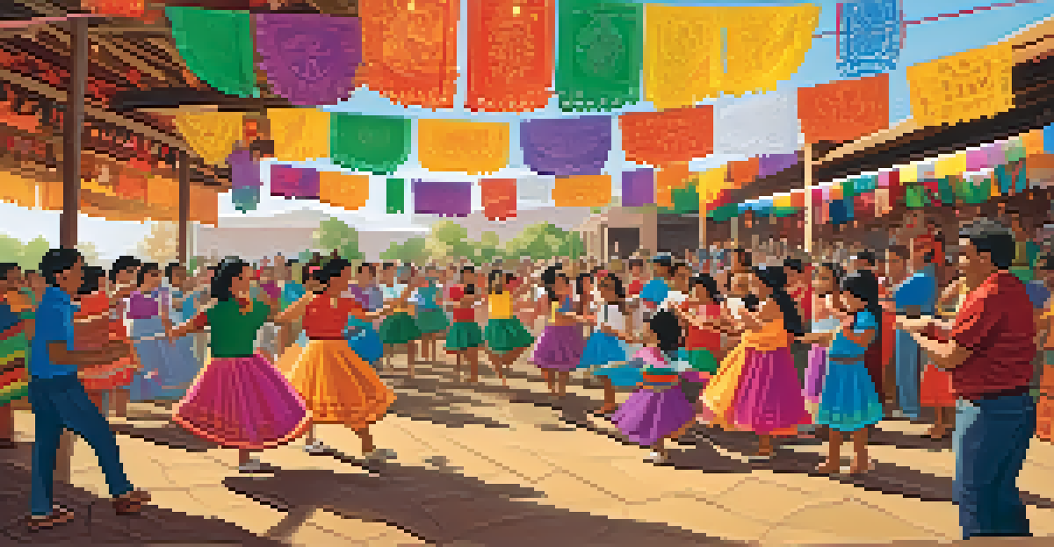 Children and adults engaged in cultural workshops, crafting colorful decorations and learning traditional dances at a vibrant festival.