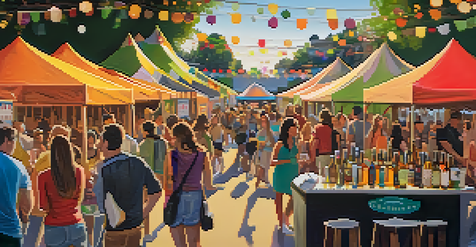 A vibrant outdoor festival in San Jose with booths for craft beer and wine, and attendees enjoying the atmosphere.