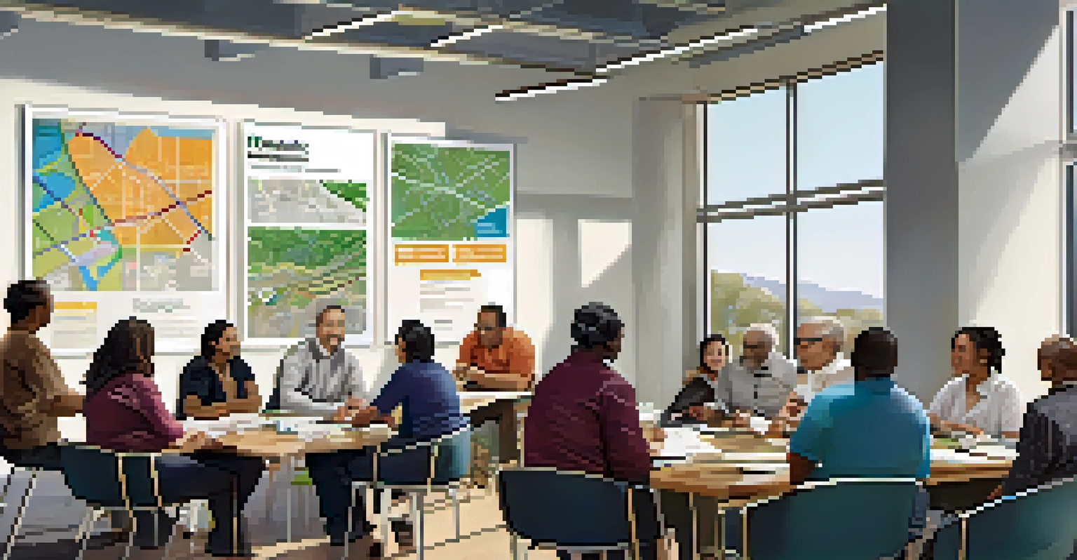 Residents participating in a community workshop for transit planning in San Jose with maps and discussion materials.