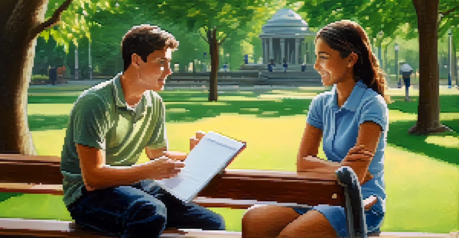 A mentor and a young person conversing on a park bench, emphasizing the role of mentorship in youth leadership development.