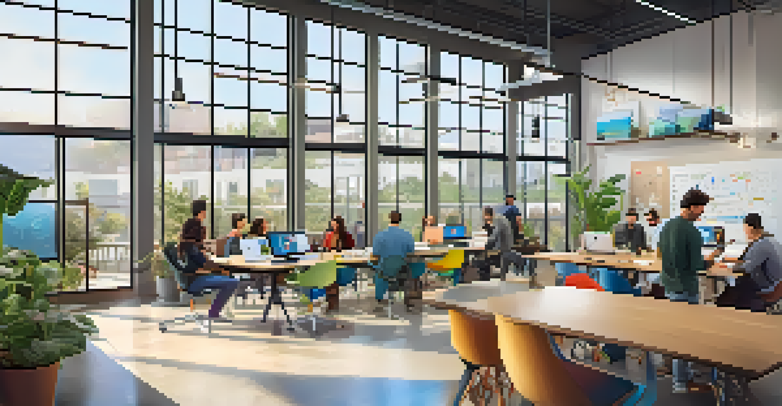 A vibrant co-working space in San Jose with professionals collaborating.