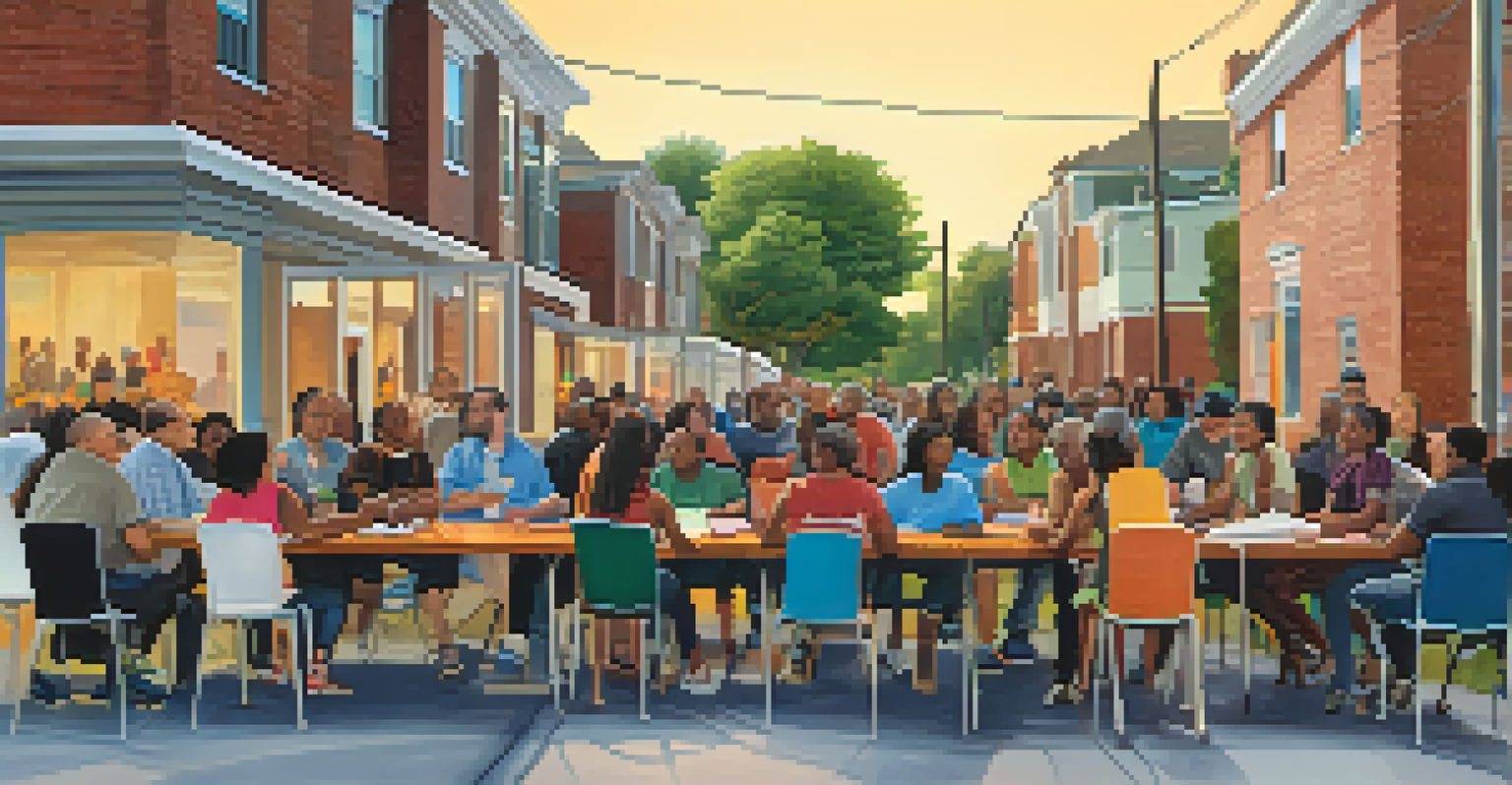 Residents gathered in a community meeting discussing affordable housing plans.