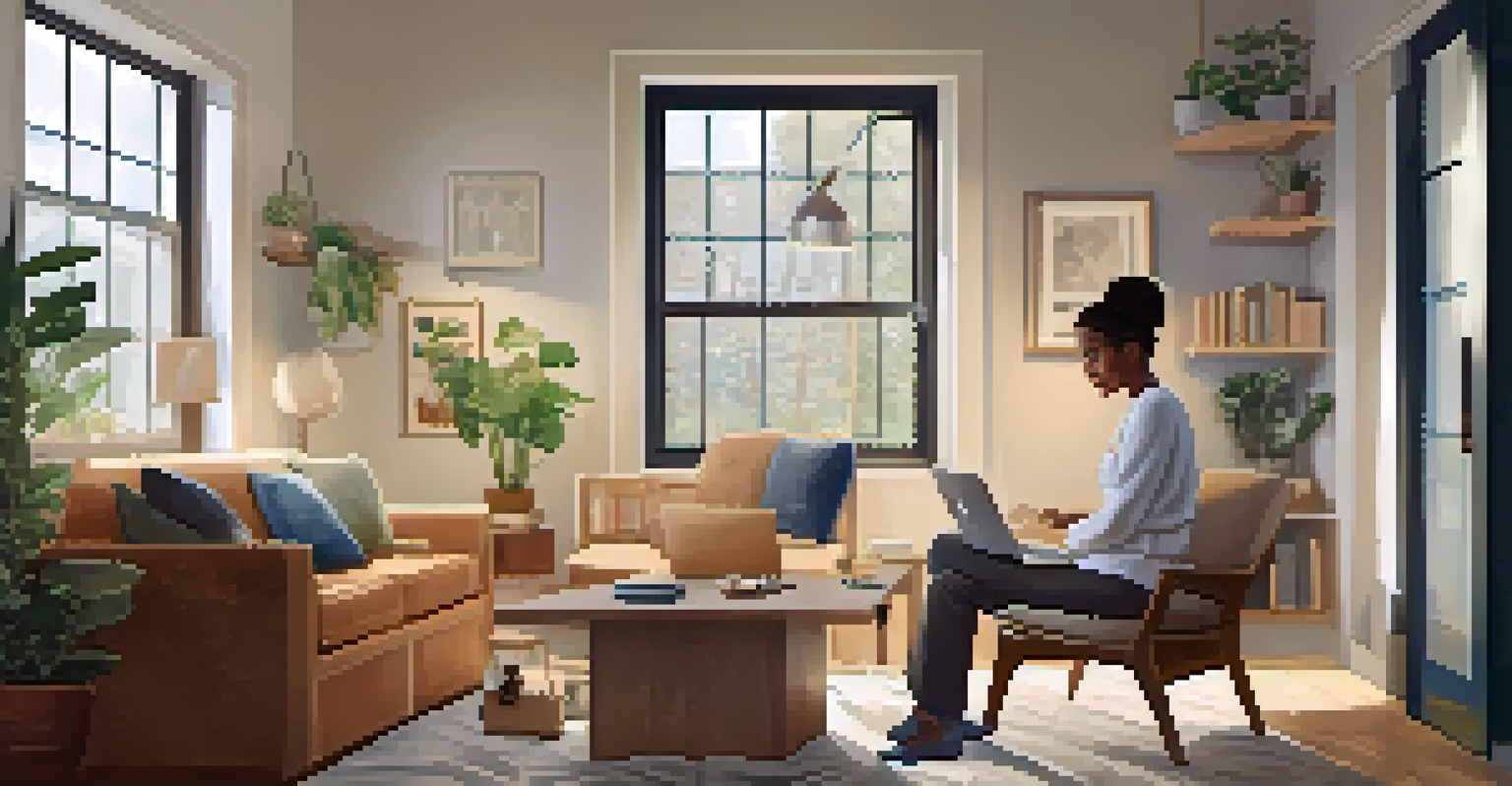 An individual consulting with a healthcare provider via laptop in a comfortable home setting, emphasizing telehealth accessibility.