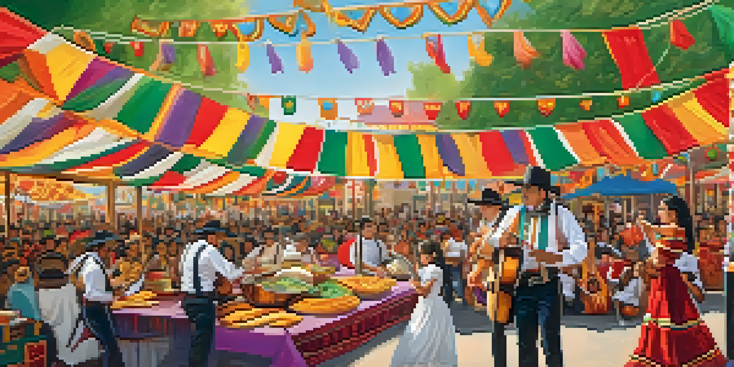 Families enjoying the San Jose Mariachi and Mexican Heritage Festival with traditional food, colorful decorations, and live music.