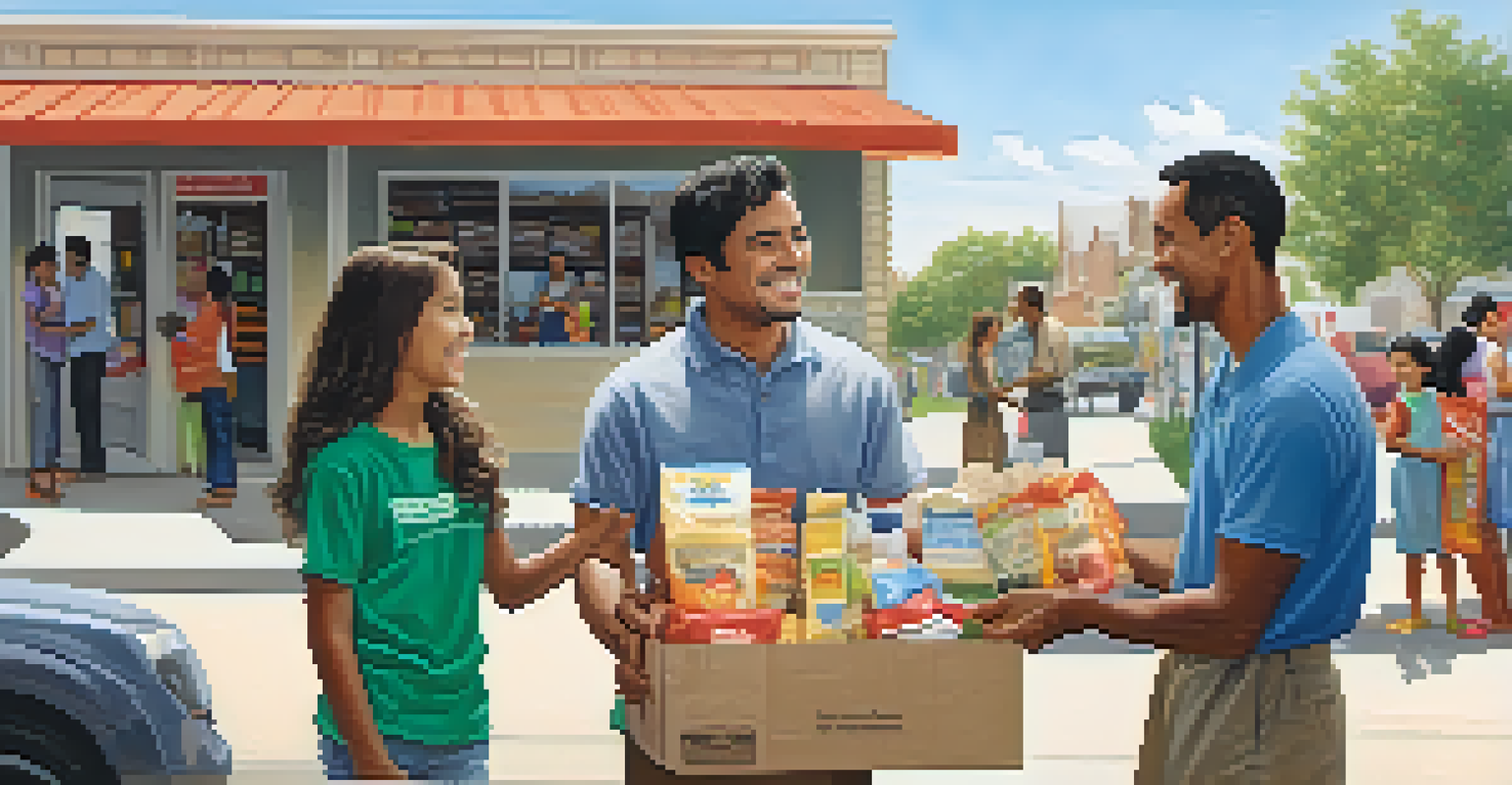 An immigrant family receiving assistance at a nonprofit, interacting with a friendly volunteer.