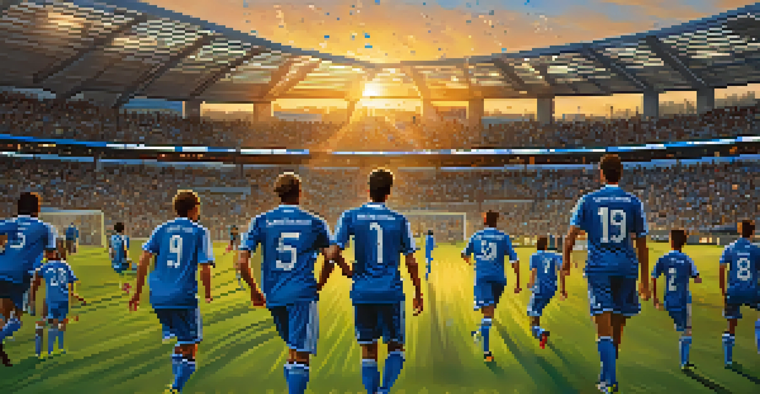 A soccer match at PayPal Park with players on the field and enthusiastic fans in the stands under a sunset.