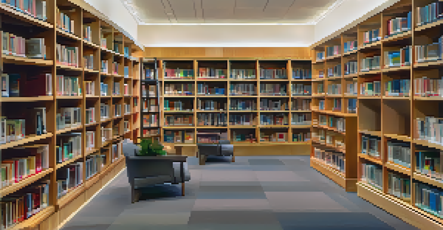 A cozy corner in the San Jose Public Library with bookshelves, comfortable chairs, and warm lighting, inviting visitors to read.
