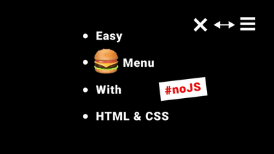 Hamburger menu with no JS - Beginners