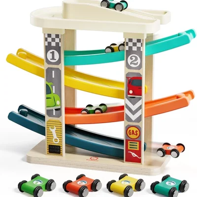 Wooden Race Track Car Ramp Toys