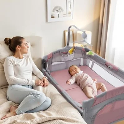 5 in 1 Baby Crib Bedside Sleeper