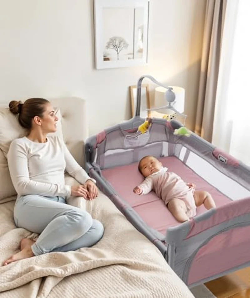 5 in 1 Baby Crib Bedside Sleeper
