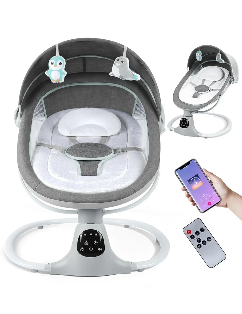 Electric Baby Swing Review: Portable Rocker with Remote Control & Bluetooth