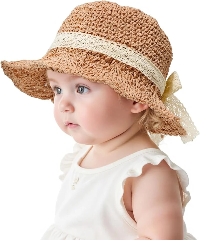 Century Star Baby Girls Straw Sun Hats for Infant Kids Summer Beach