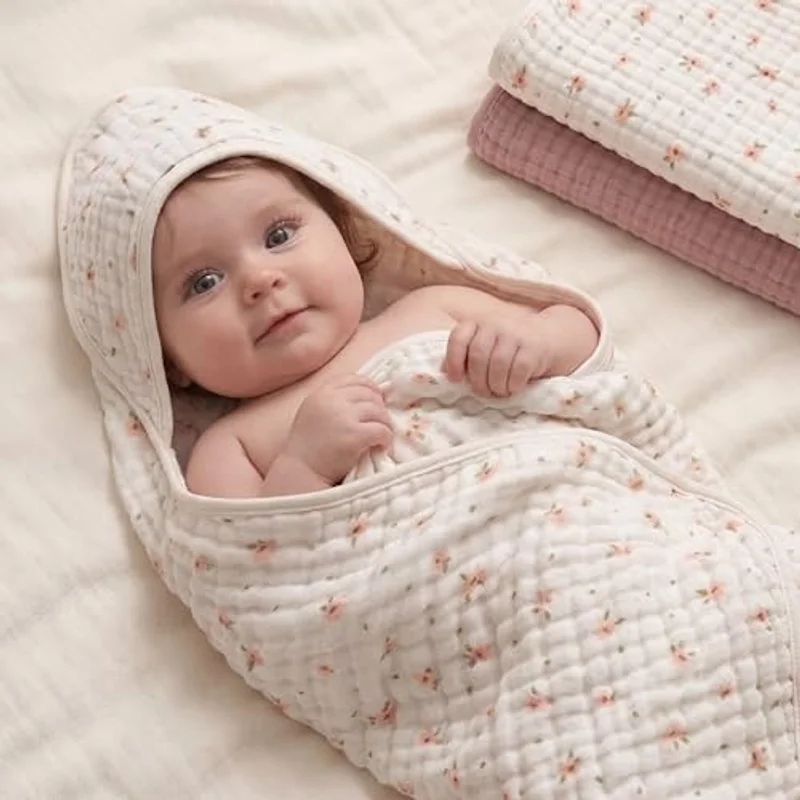 Muslin Baby Hooded Towel 2 Pack