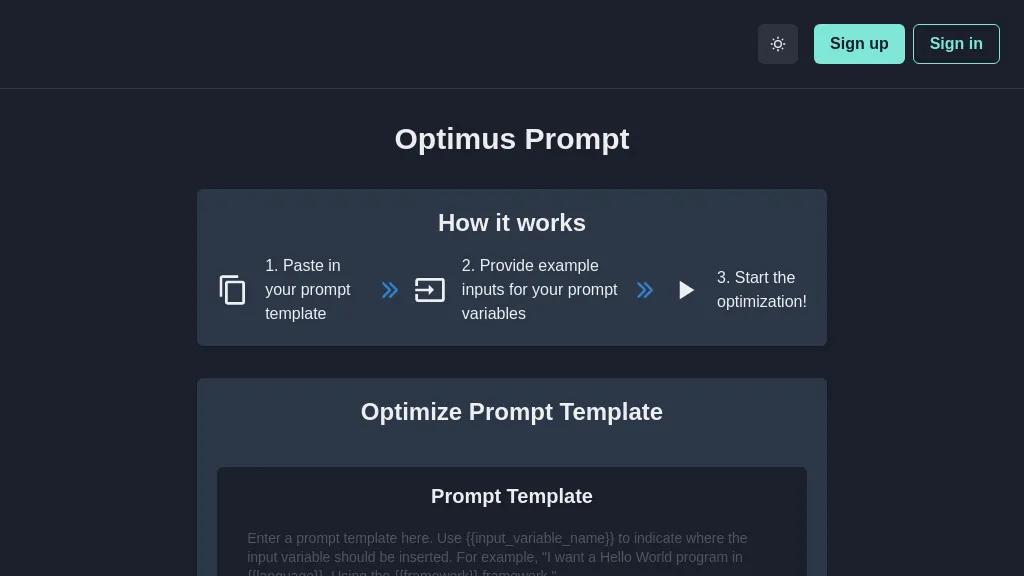 Optimus Prompt