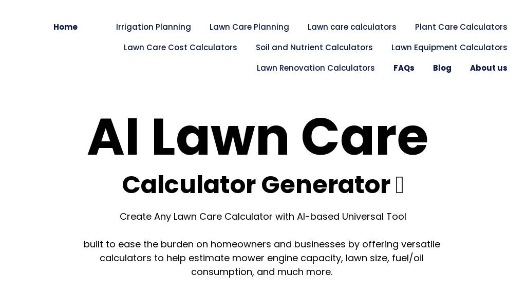 AI Lawn Care  Calculator