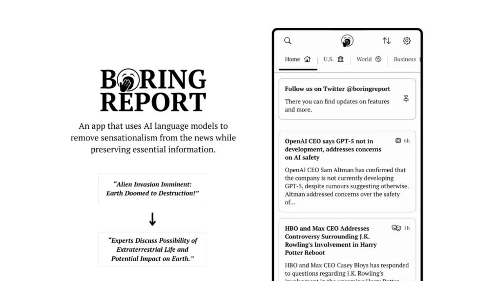 Boring Report: News by AI