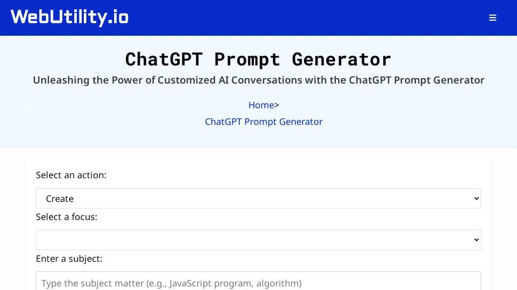 ChatGPT Prompt Generator