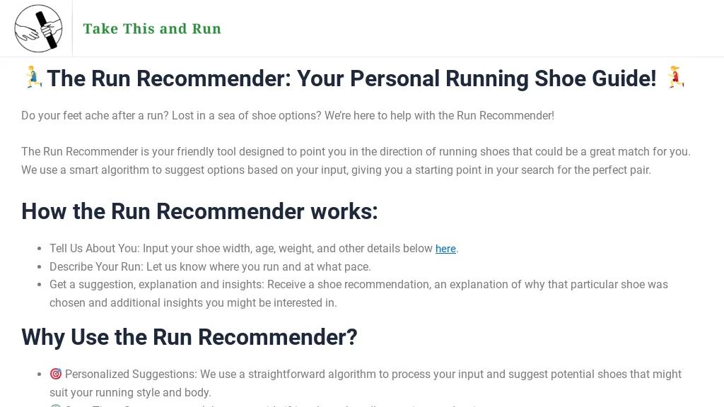 Run Recommender