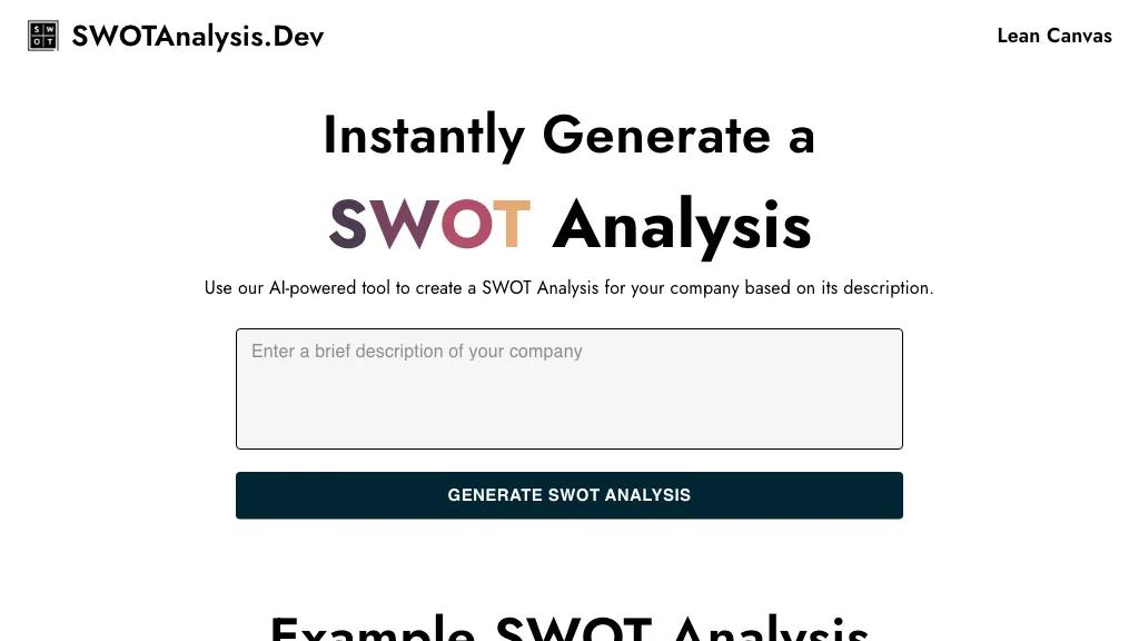 SWOT Analysis