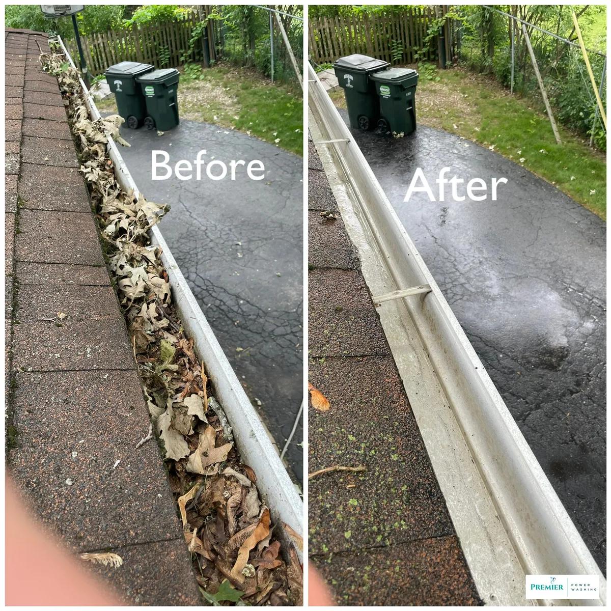 Gutter cleaning results
