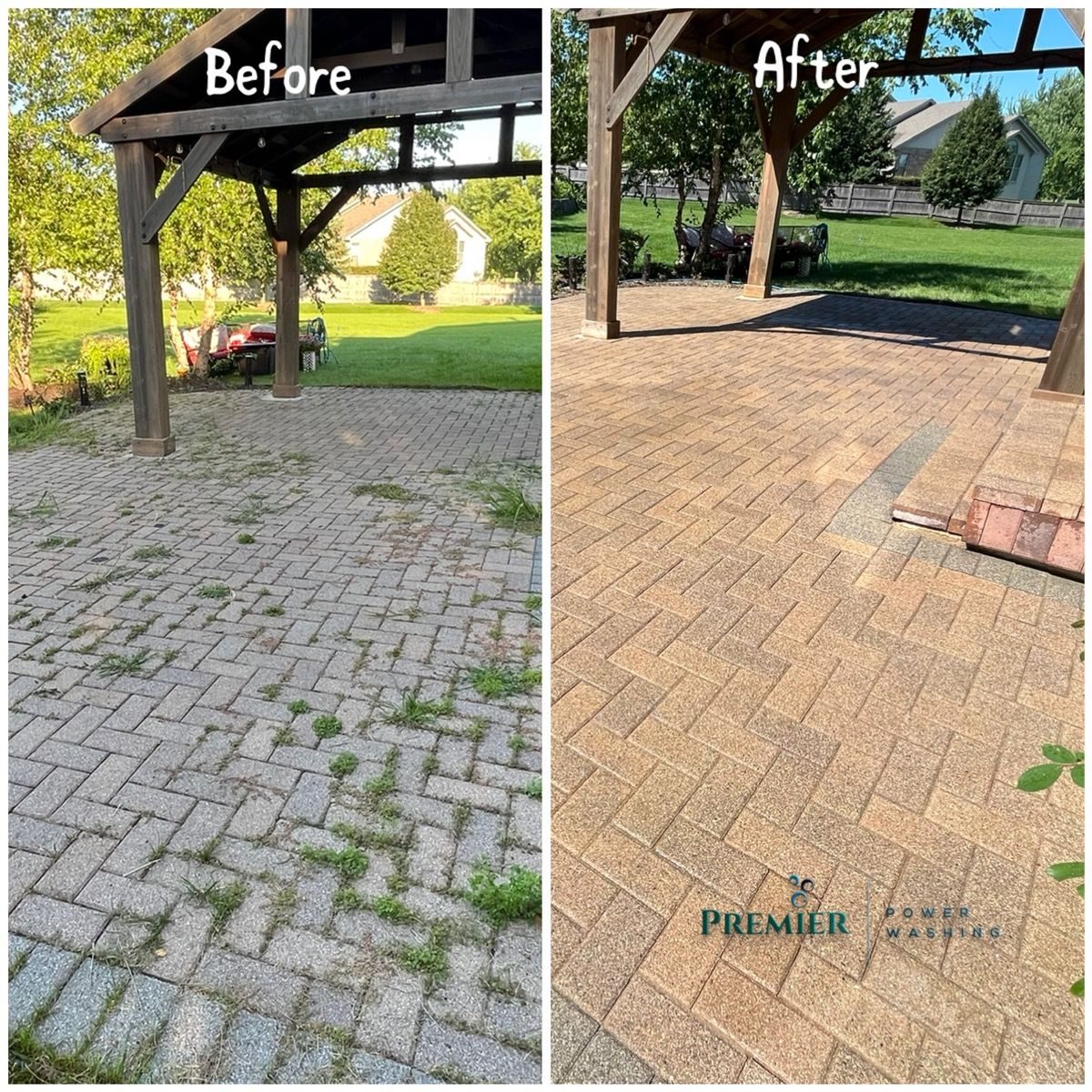 Brick paver restoration before and after