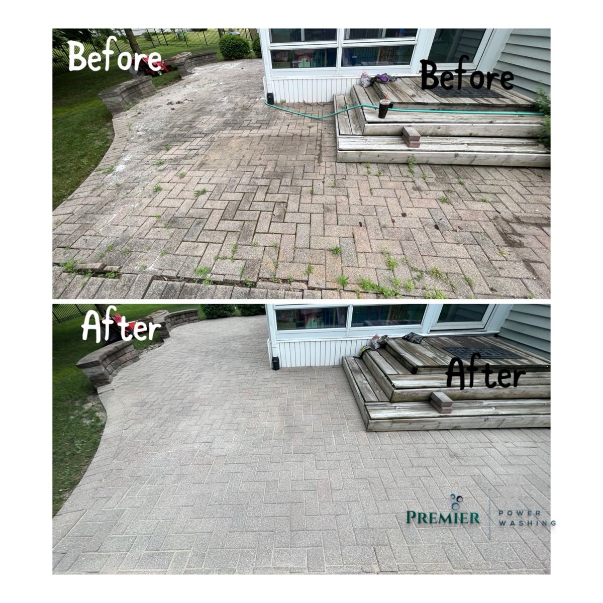 Paver cleaning before and after