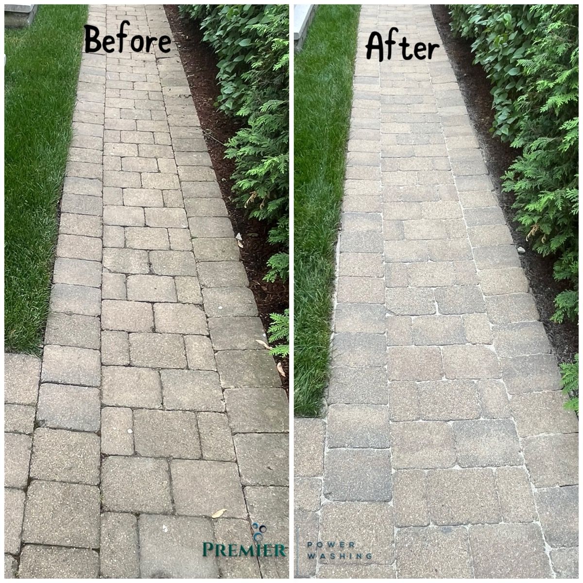 Paver sealing before and after