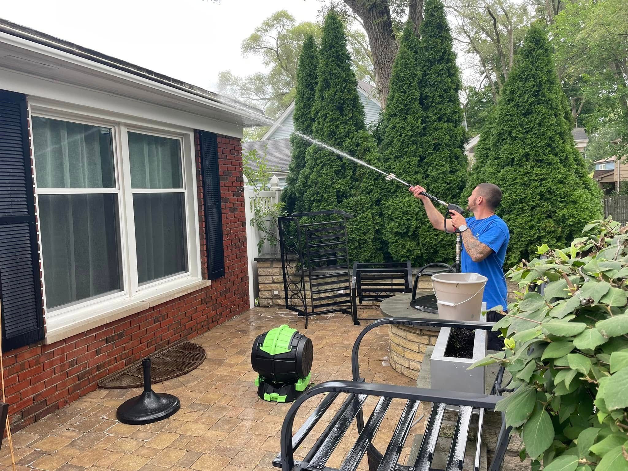 House wash in progress