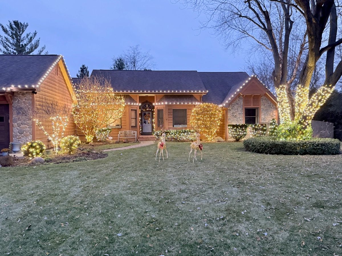 Residential outdoor holiday lights