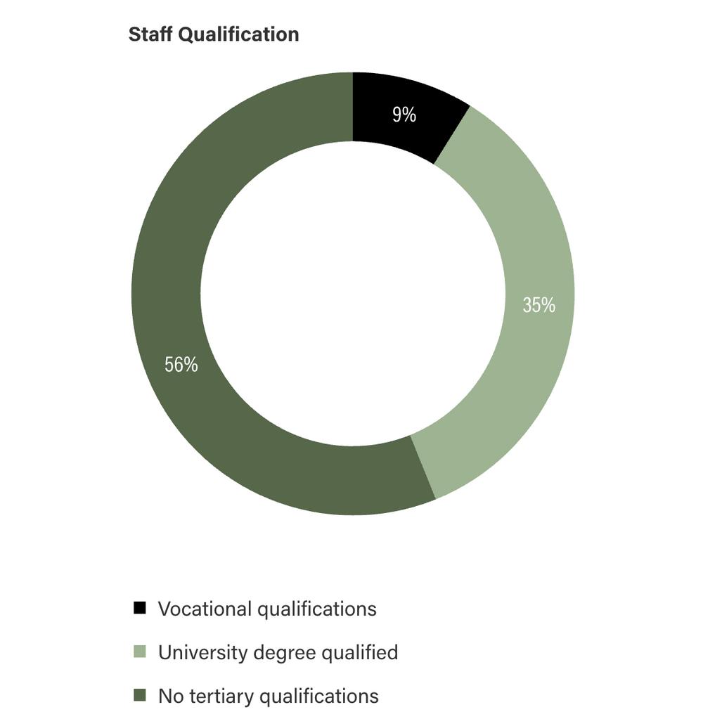 Staff qualification donut chart