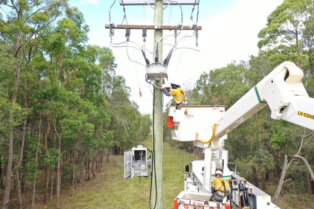 NOJA Power RC20 Controller with OSM Recloser under installation in Queensland Australia.