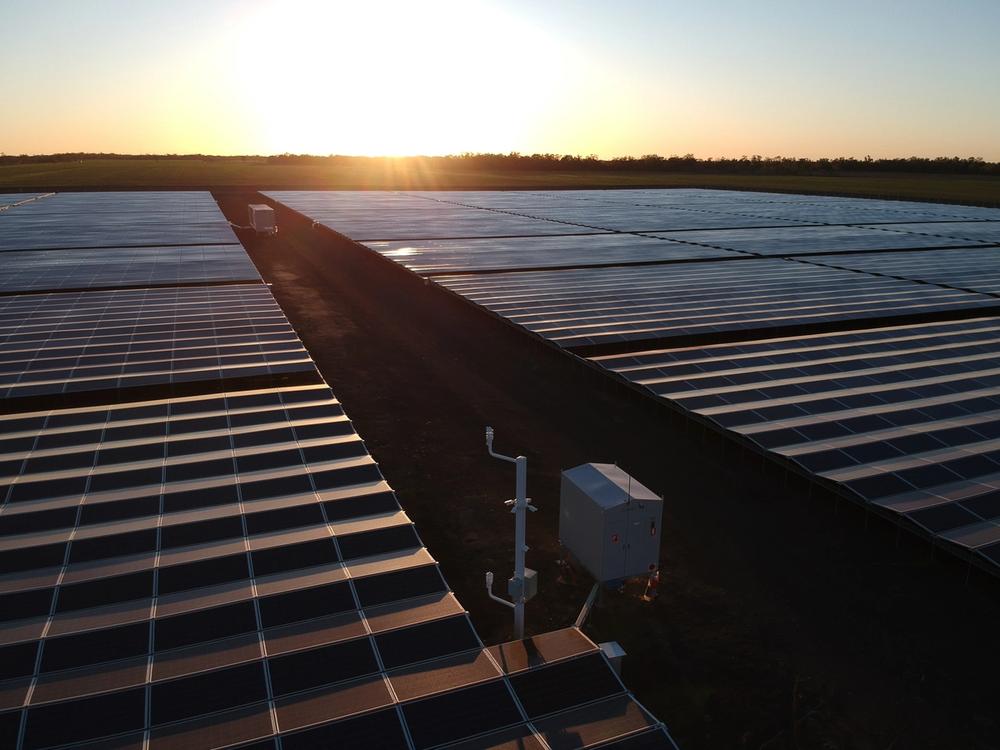 Kanowna Solar Farm in Northern NSW, Australia with a NOJA Power GMK in the middle of the solar farm