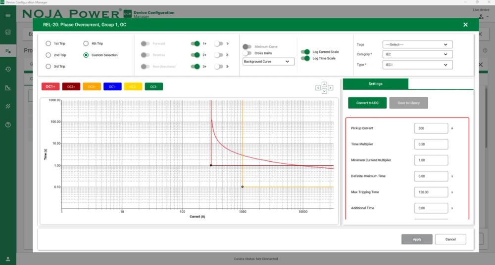 New Protection Curve Studio (PCS) main interface layout