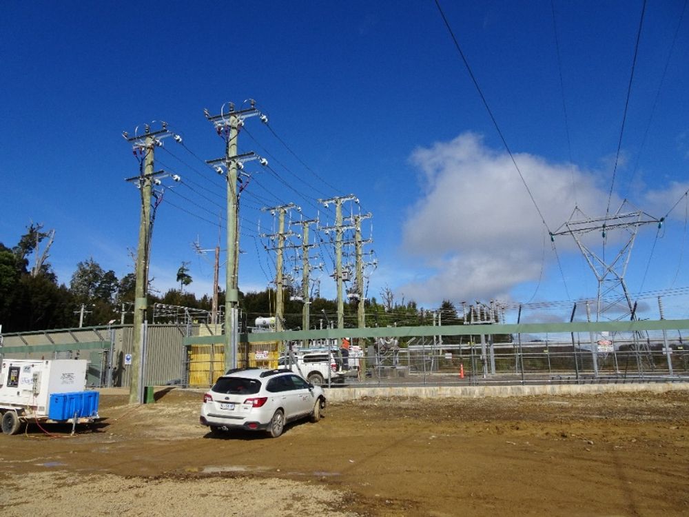 Site overview of temporary diesel generation connection Tasmania.