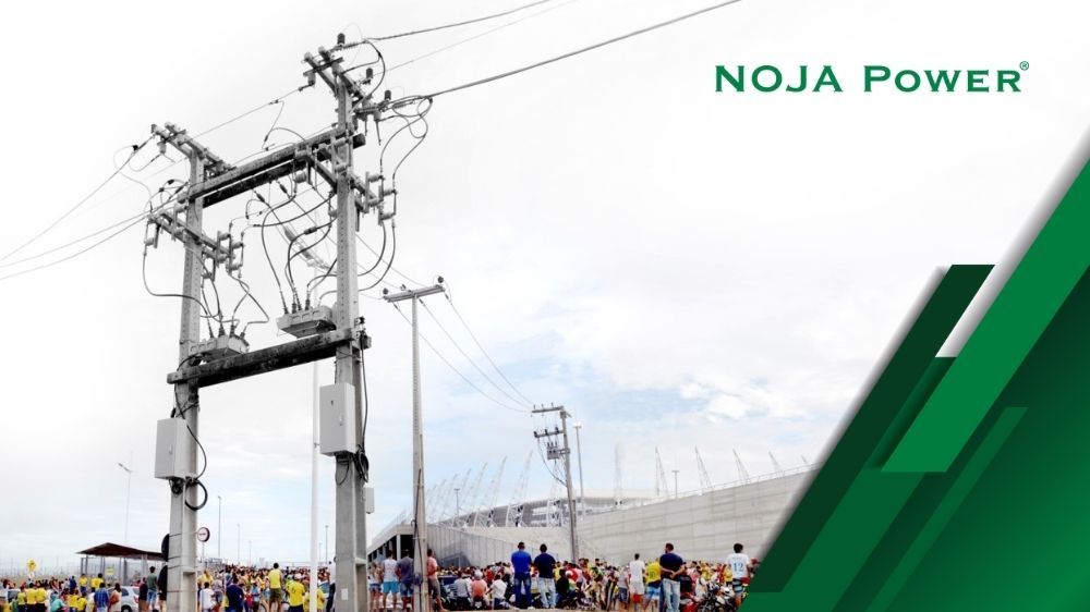 Un esquema de transferencia automática ACO entre dos equipos de NOJA Power, energizando uno de los estadios que se utilizó durante el Mundial de Futbol Brasil 2014