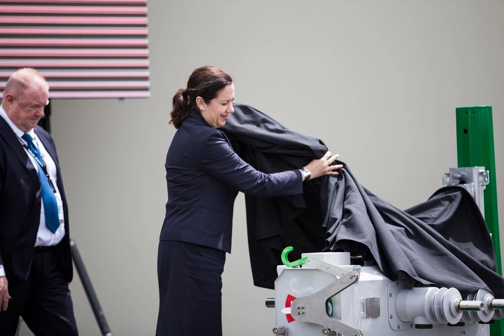 Queensland Premier Annastacia Palaszczuk unveiling the VISI-SWITCH®