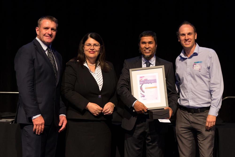 From Left To Right: Shane Webke (Queensland's Safety Ambassador), Hon. Grace Grace (Minister for Employment and Industrial Relations), Dr Rabiul Alam (Quality and Safety Manager/NOJA Power), Clark Hopley (Director/Kinnect)
