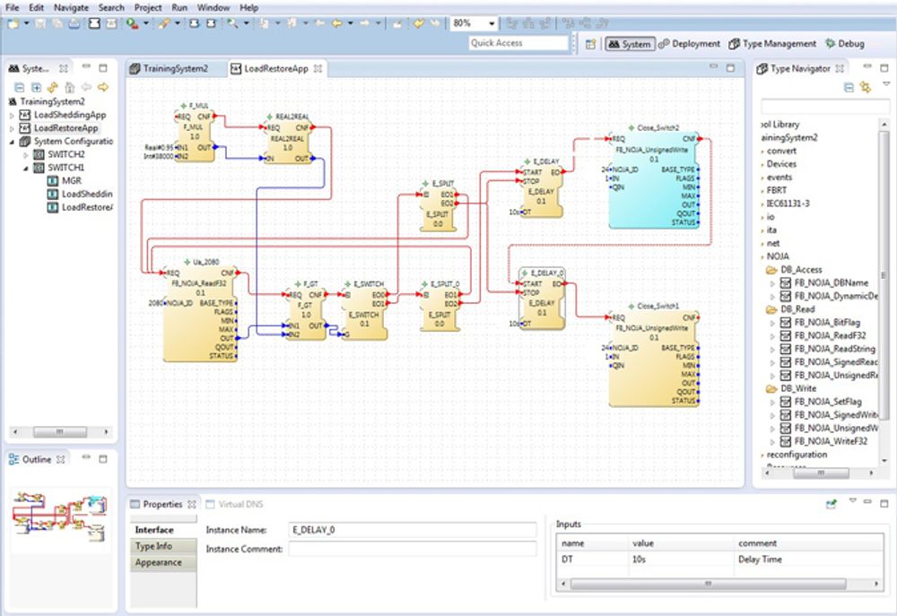 Computer screen capture of NOJA Power Smart Grid Automation Software (Load Restore Application)
