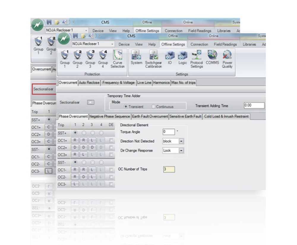 NOJA Power Control and Management Software (CMS) including new sectionalizer functionality