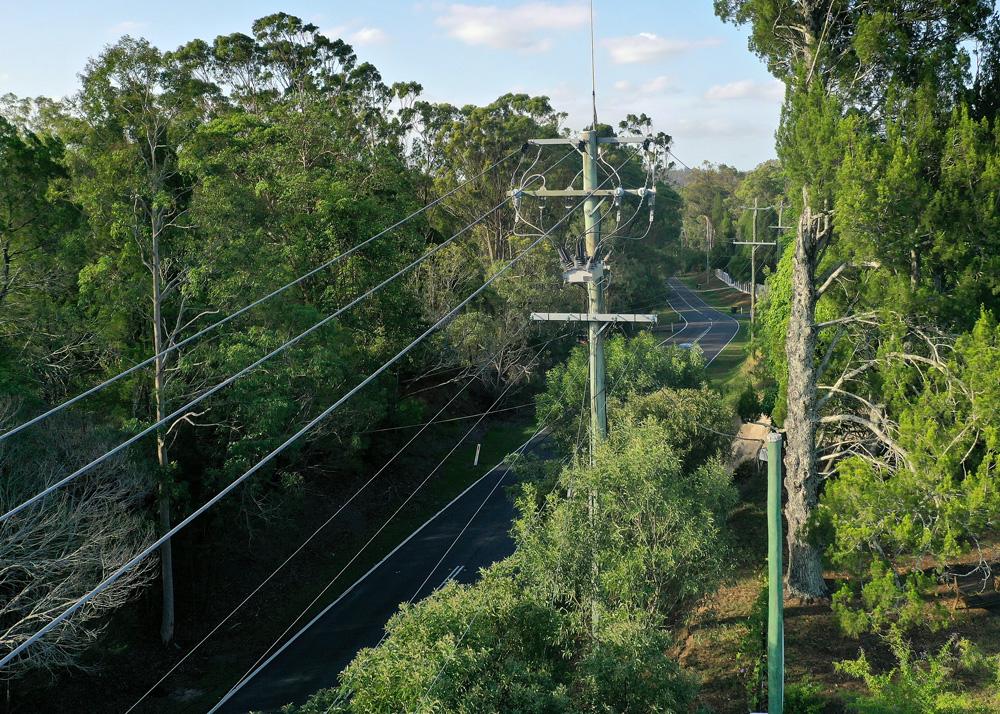 An OSM Recloser protecting a distribution line in a forested area, Australia.