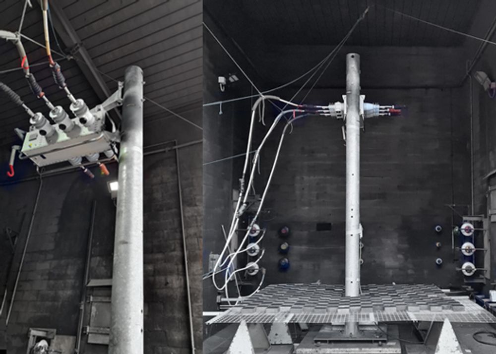 The NOJA Power VISI-SWITCH® is on a pole to be tested at the PLUS ES